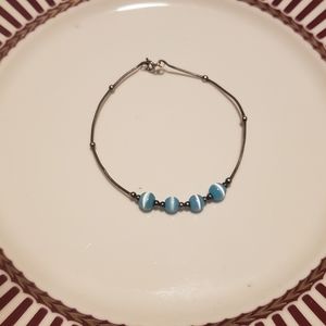 Sterling silver blue beads bracelet